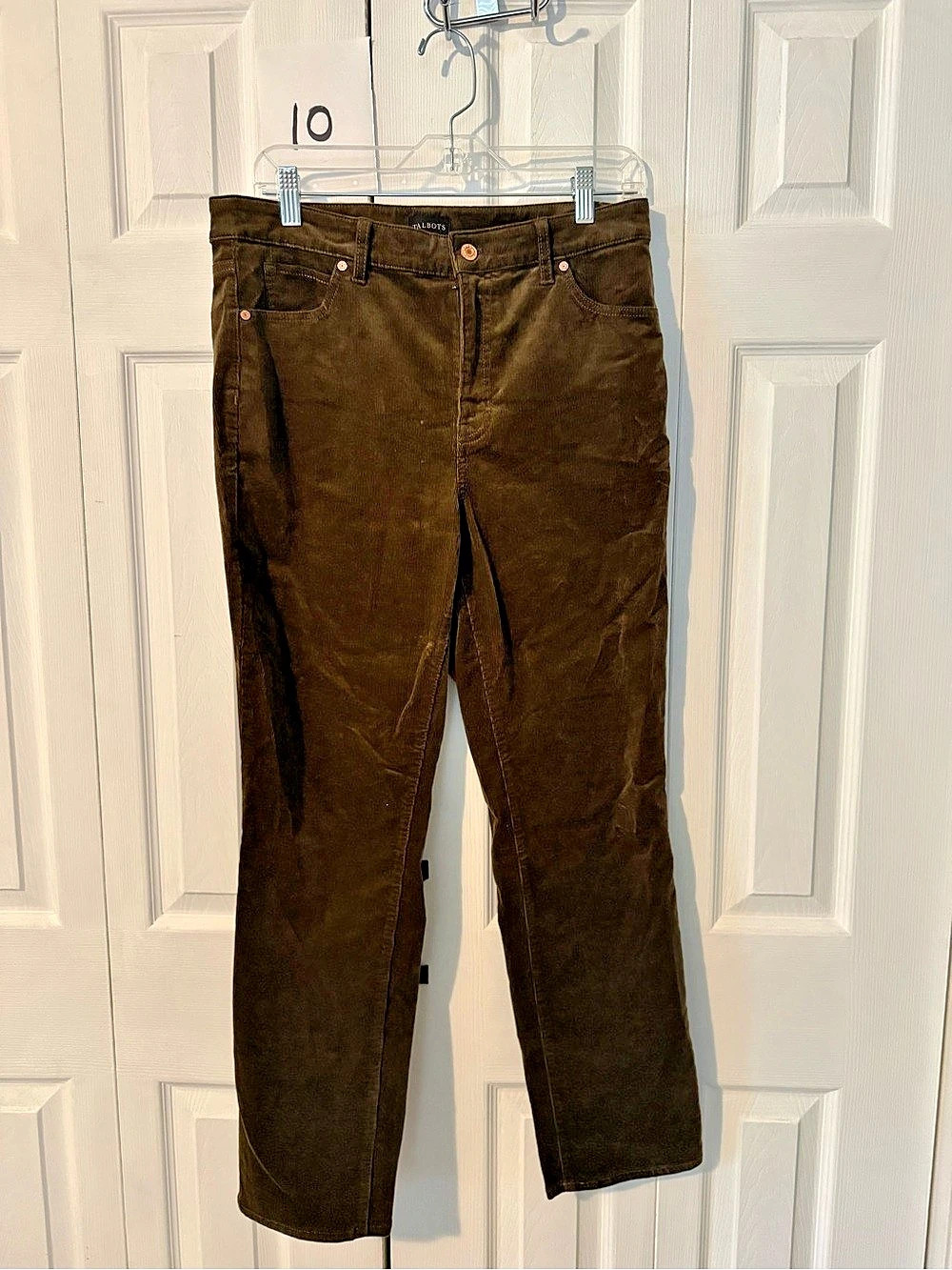 Talbots Top Corduroy Straight Leg Pant Corduroy Straight Leg Pants Brown Size 10